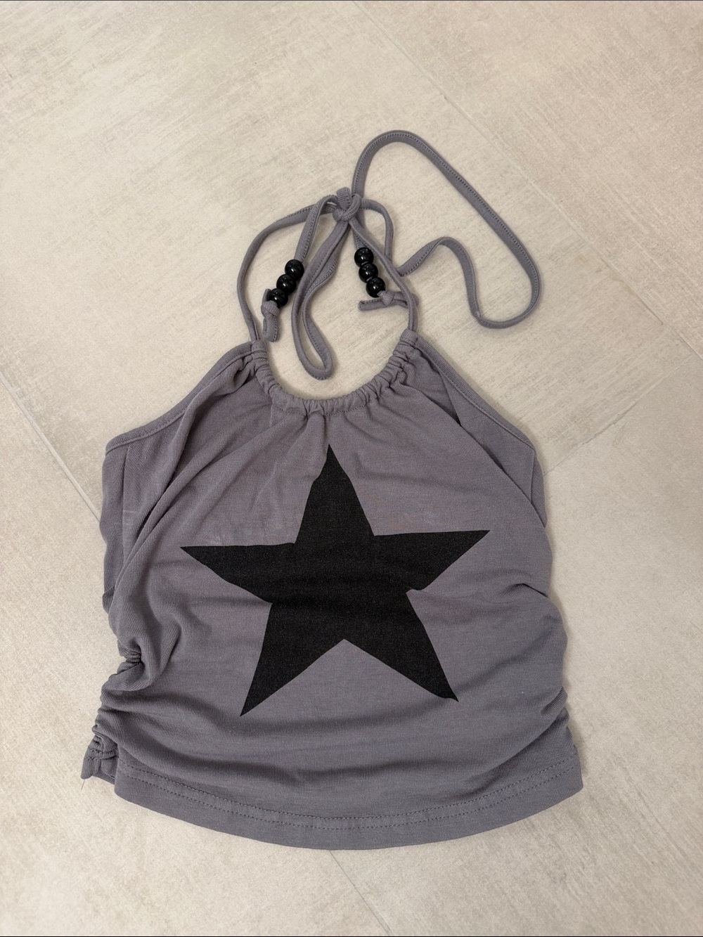 Halter Neck Gray Star Print Camisole